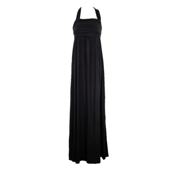 Ingrid & Isabel Womens Black Halter Neck Maxi Maternity Dress Size XS NWT - Picture 1 of 7